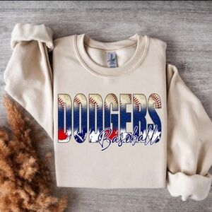 Tan Dodgers Baseball Sweatshirt